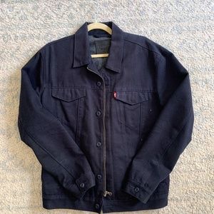 Premium Levis Wool Lined Navy Trucker Jacket - Rare